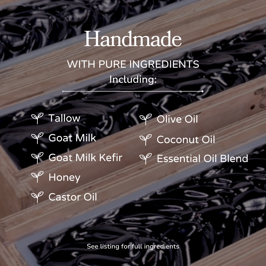 Clarifying Charcoal Bar Handmade Tallow and Goat Milk Soap Bar