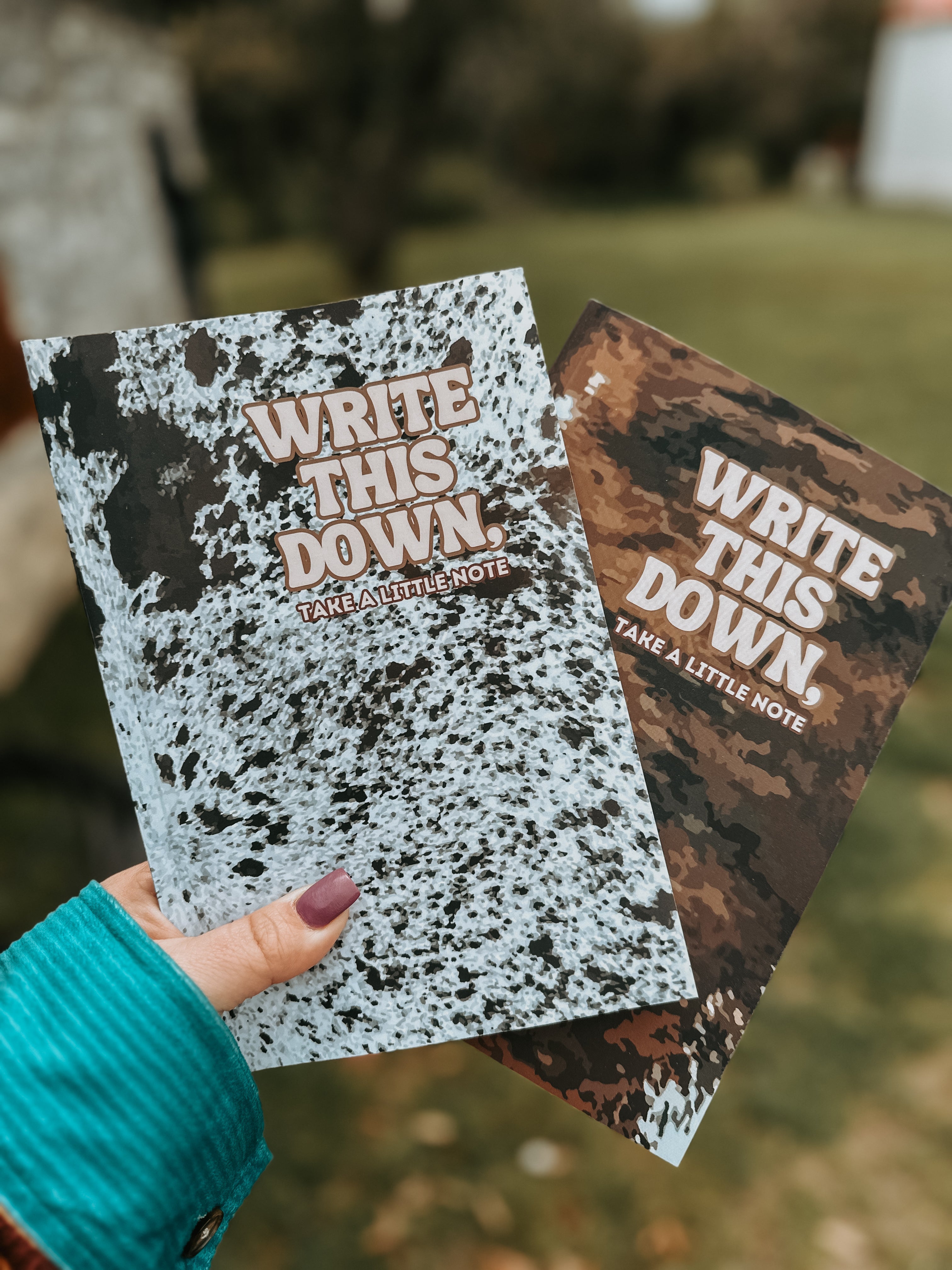 Cow Hide Print Lined Journals