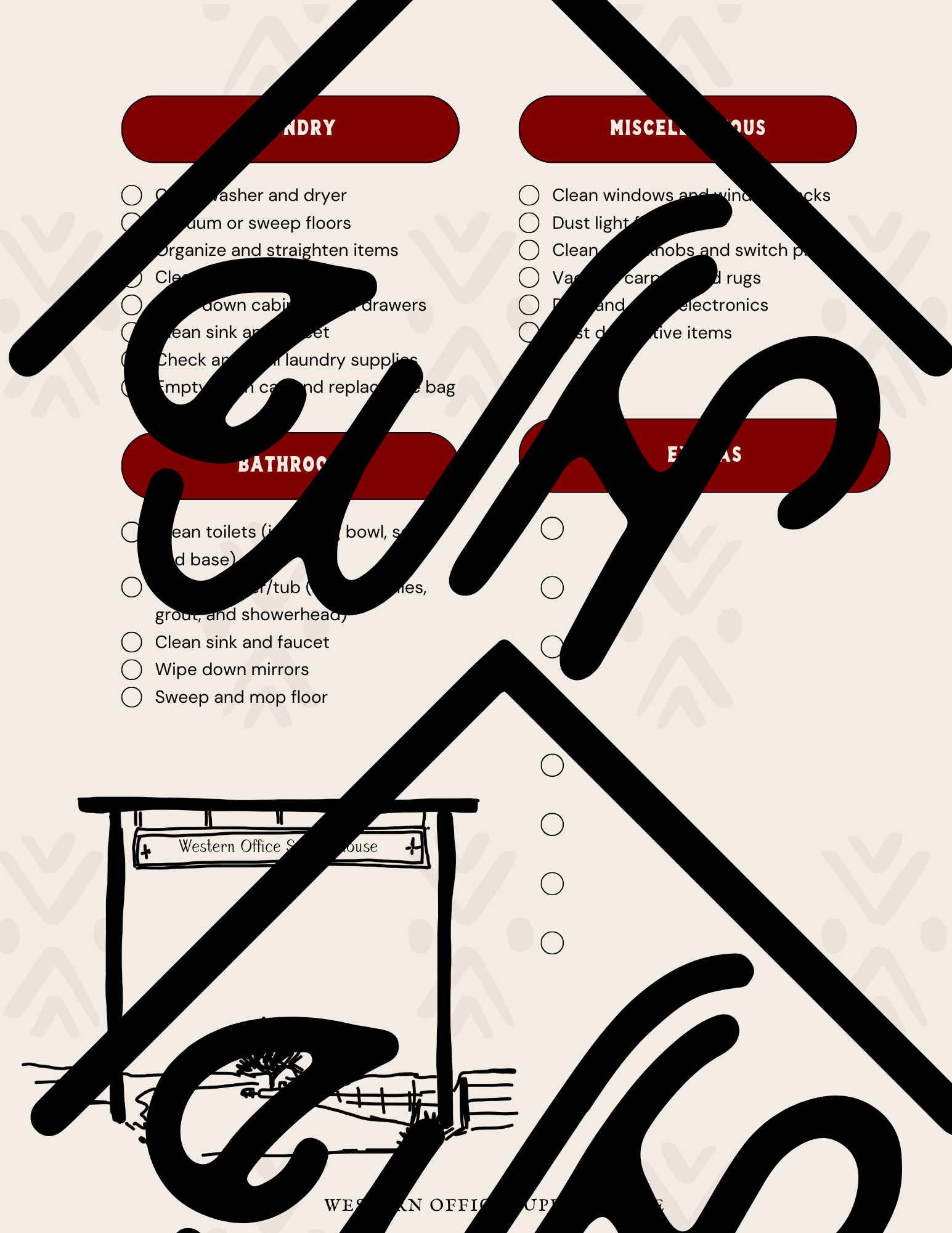 Cleaning Checklist - Digital Download