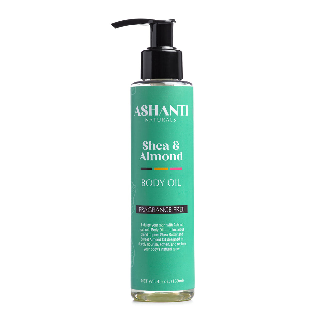 ASHANTI NATURALS Shea & Sweet Almond Body Oil - Fragrance Free