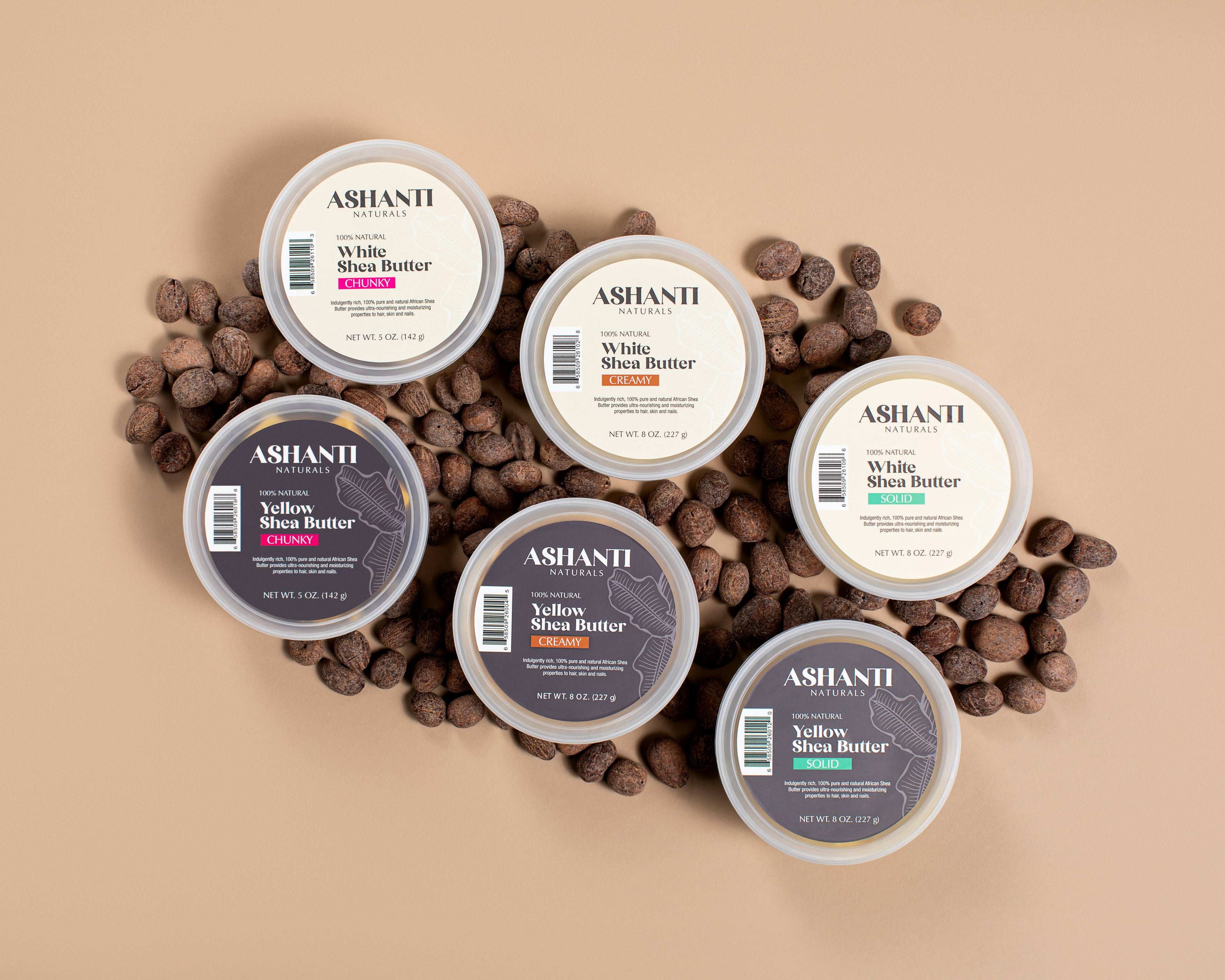 ASHANTI NATURALS 100% White Shea Butter - Solid