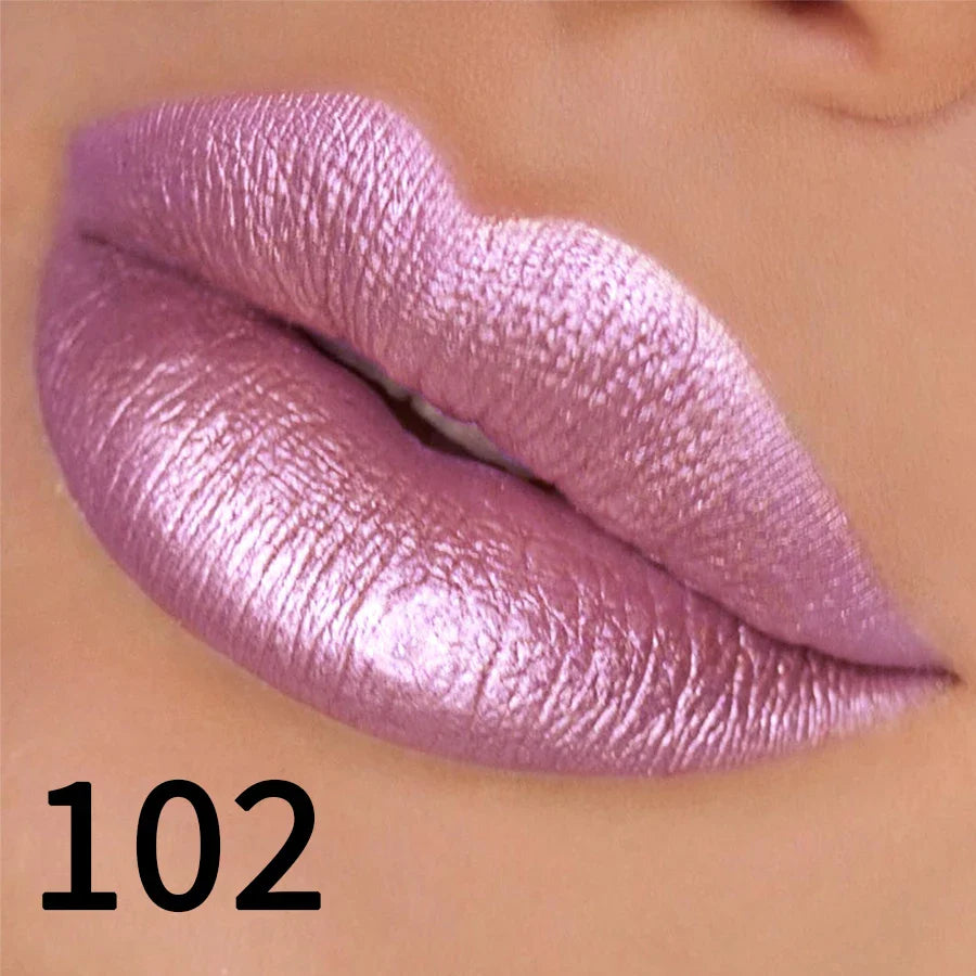 19 colors glitter lipstick hydrating red pink sparkling shine lip color highly pigmented lip tints metallic finish lip makeup