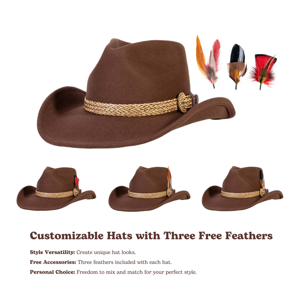 Frontier Trail Brown Felt Cowboy Hat