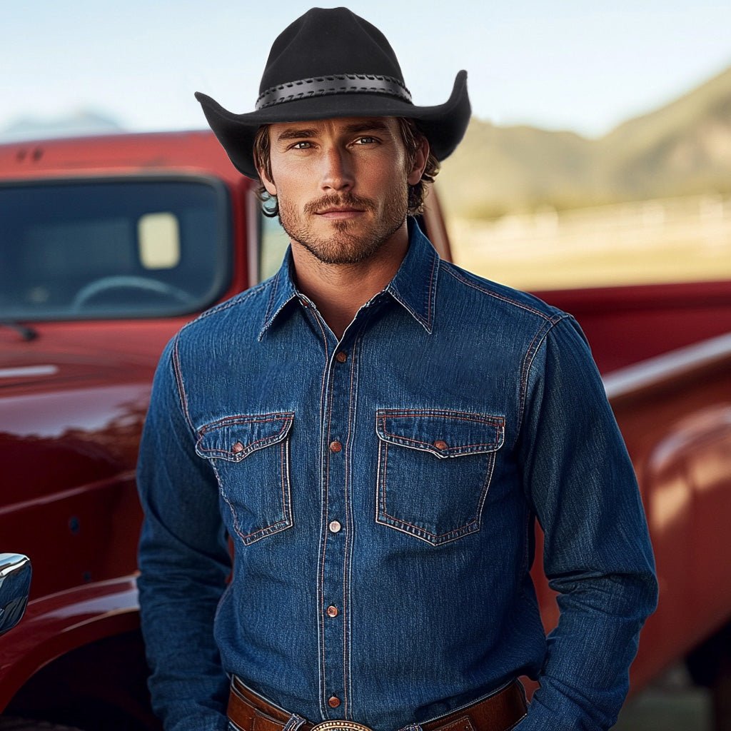 Obsidian Black Felt Cowboy Hat