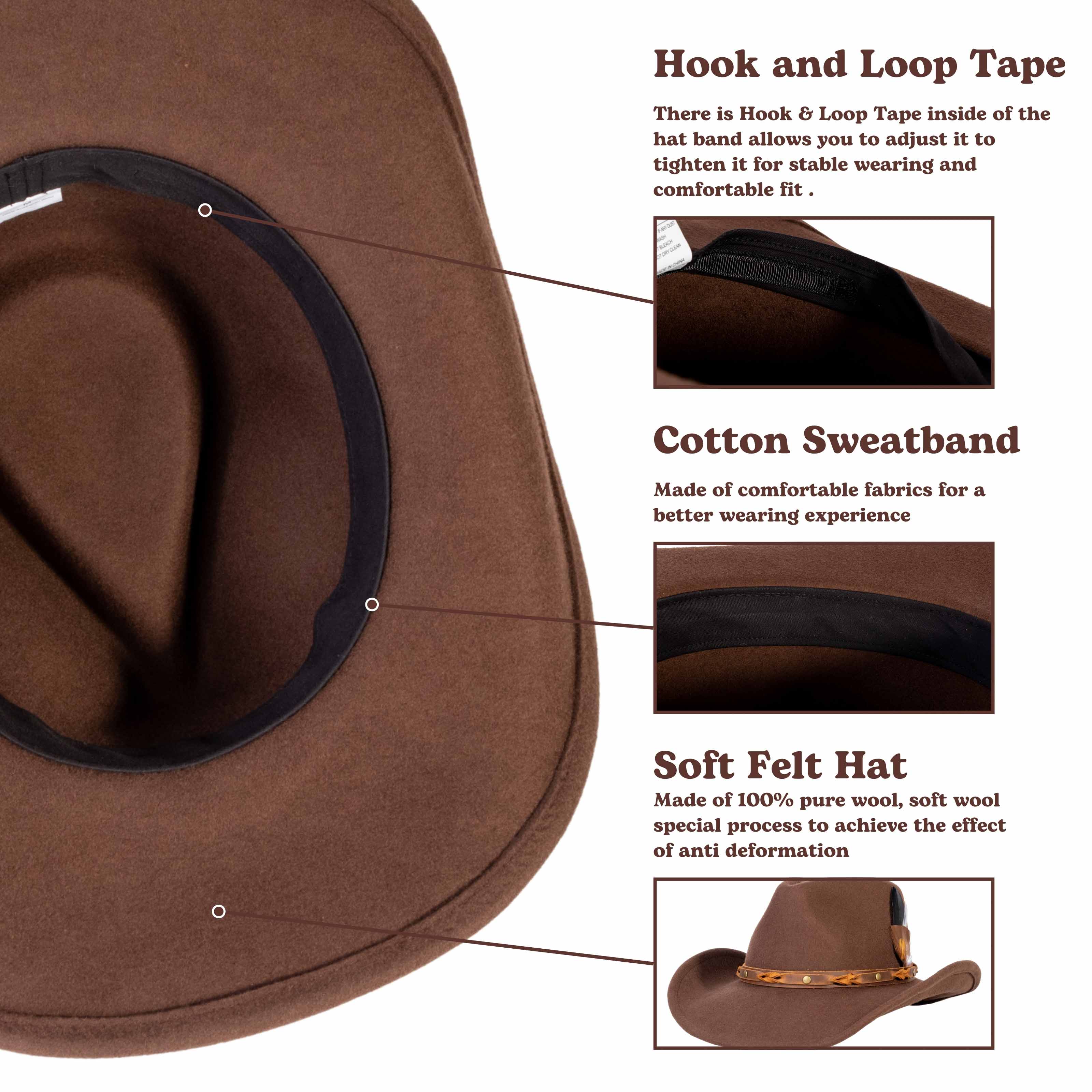 Saddle Brown Felt Cowboy Hat