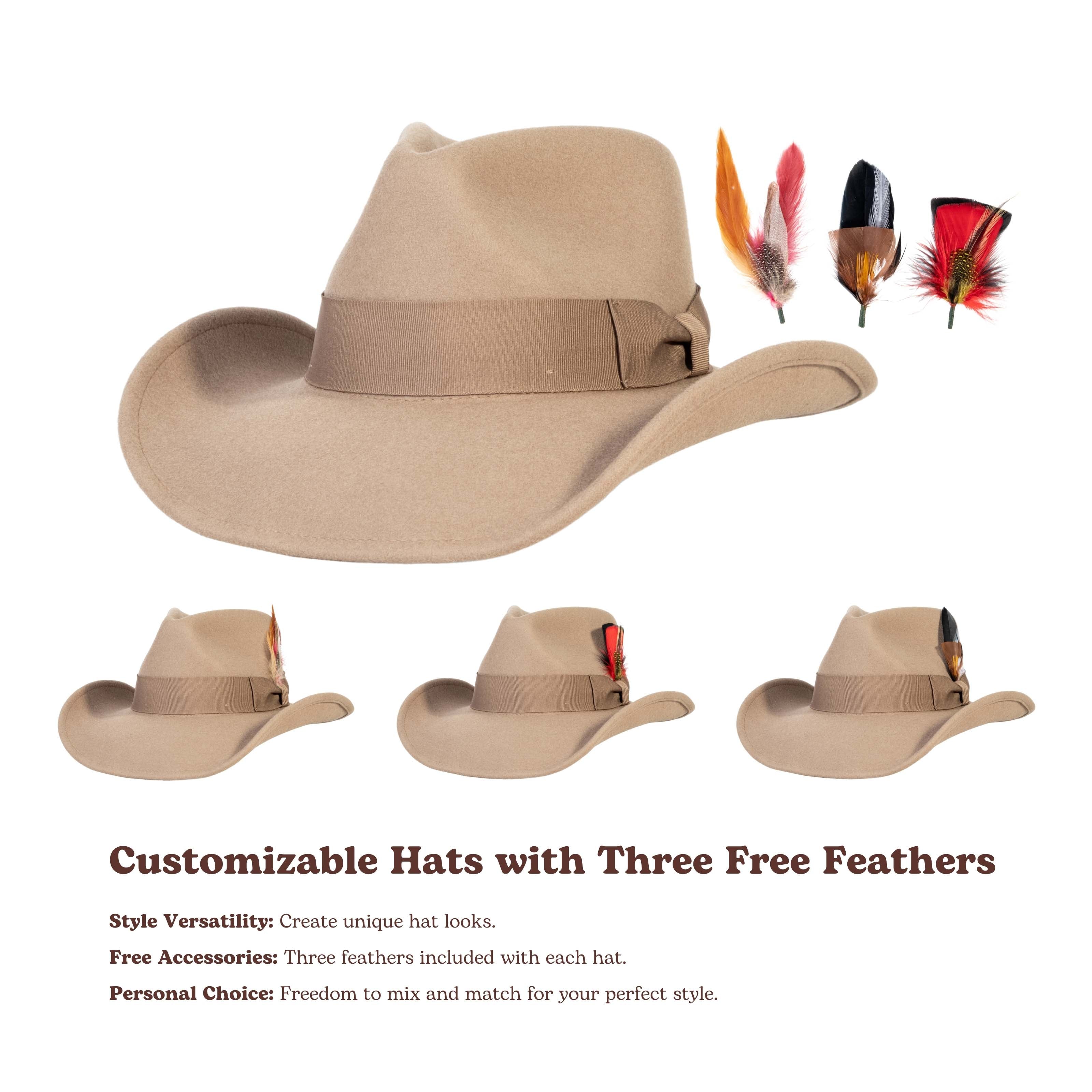 Sage Light Tan Felt Cowboy Hat