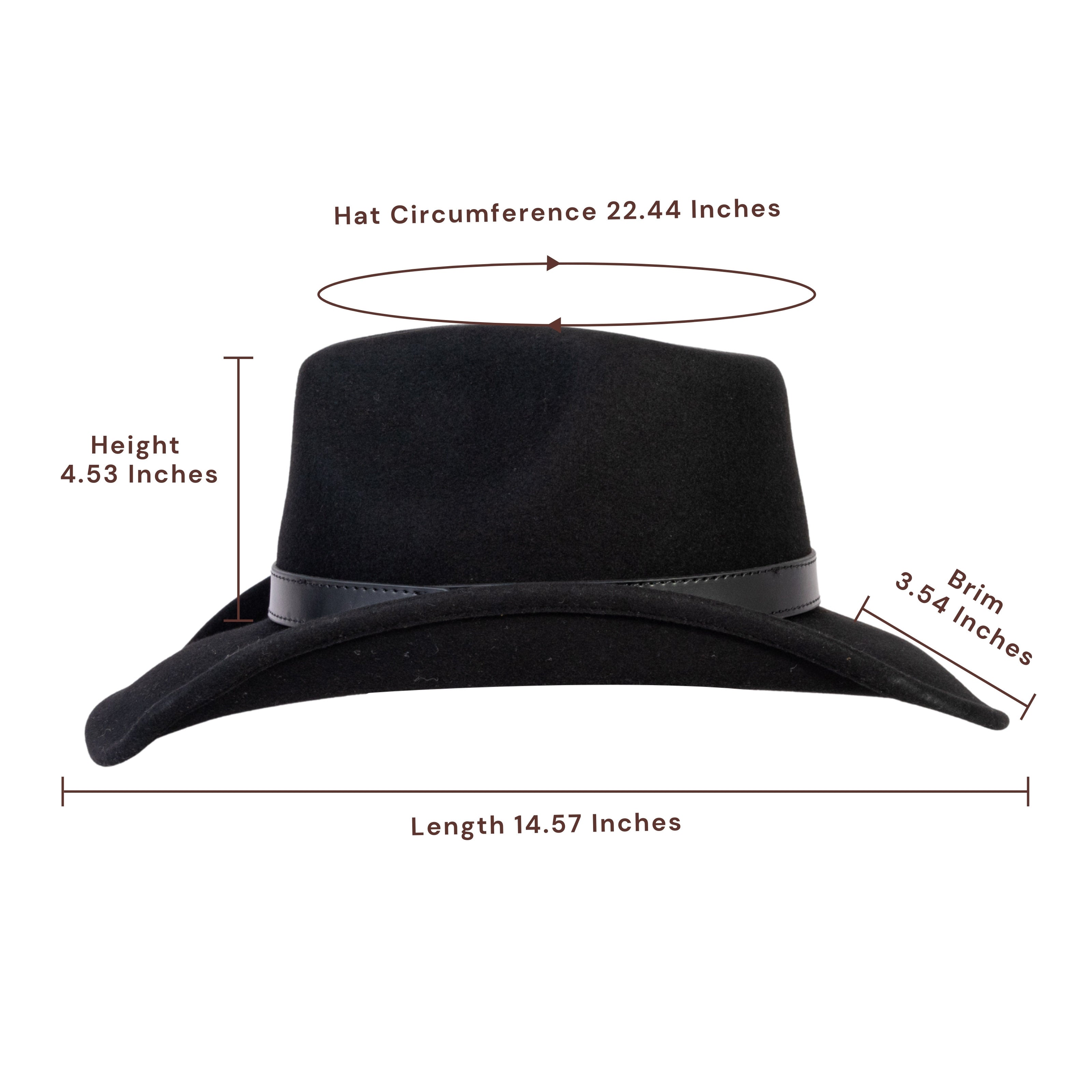 Silver Buckle Black Felt Cowboy Hat